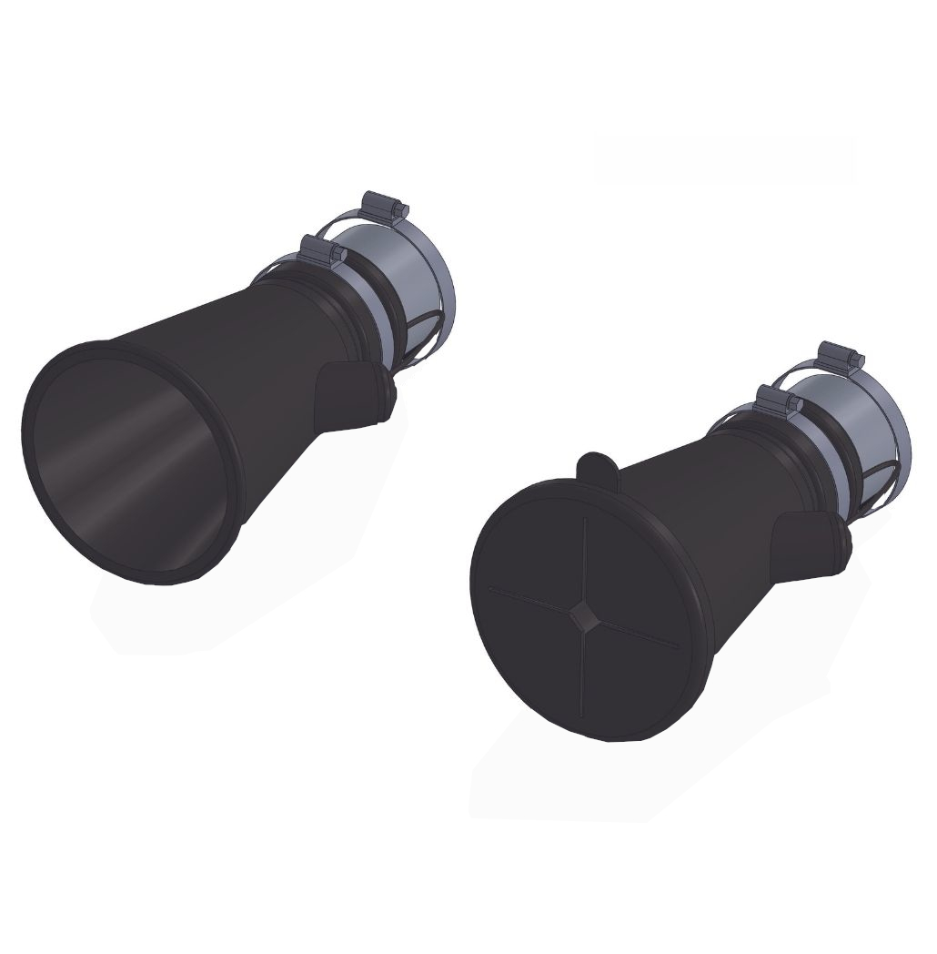 Rubber nozzle for exhaust gas extraction BGC